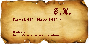 Baczkó Marcián névjegykártya